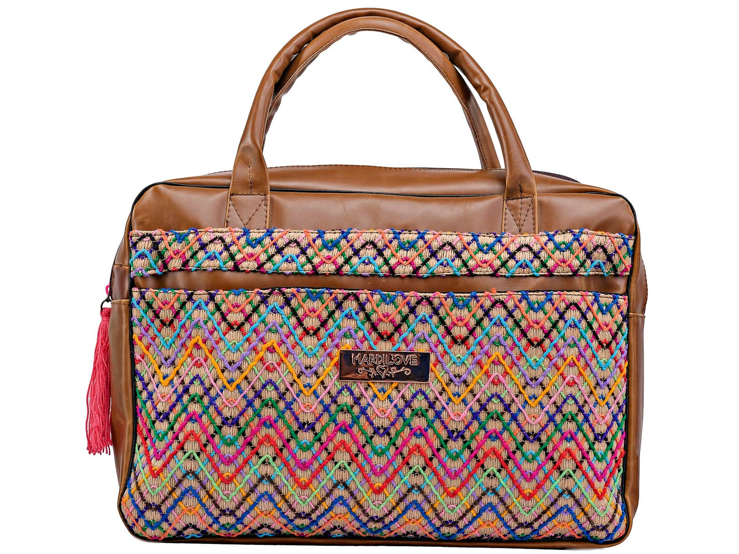 Satchel VICTORIA textil grecas