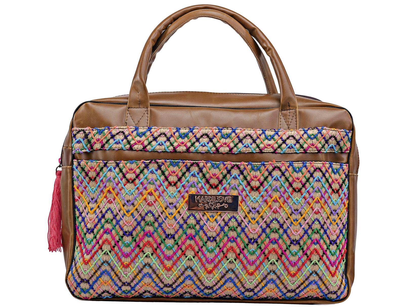 Satchel VICTORIA textil grecas