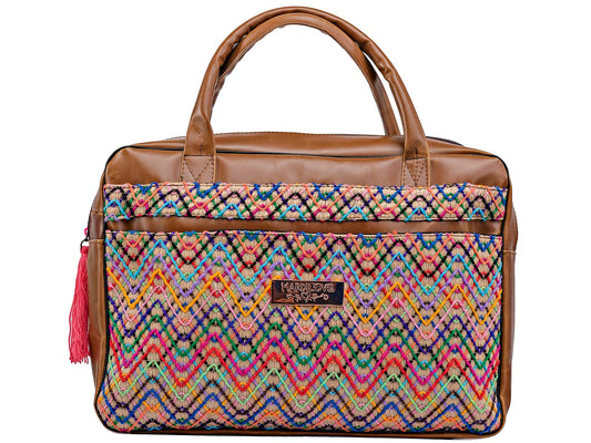 Satchel VICTORIA textil grecas