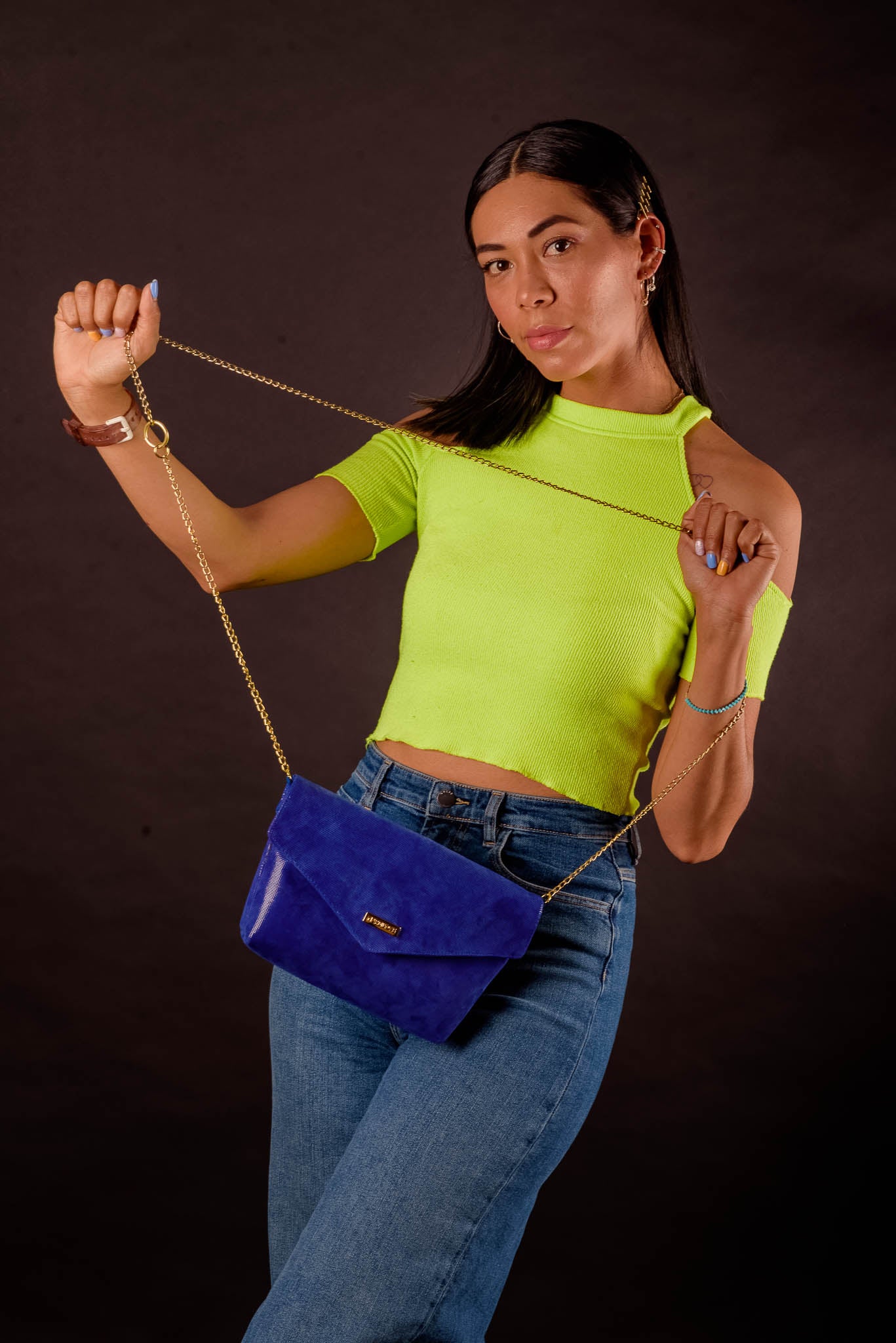 Crossbody Pilar Azul Eléctrico