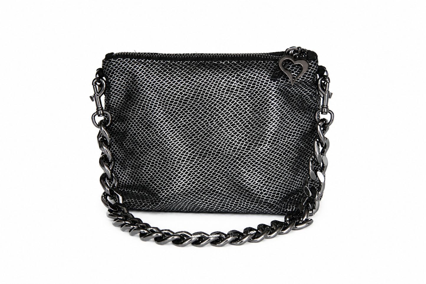 BOLSA PAOLA NEGRA CON PLATEADO